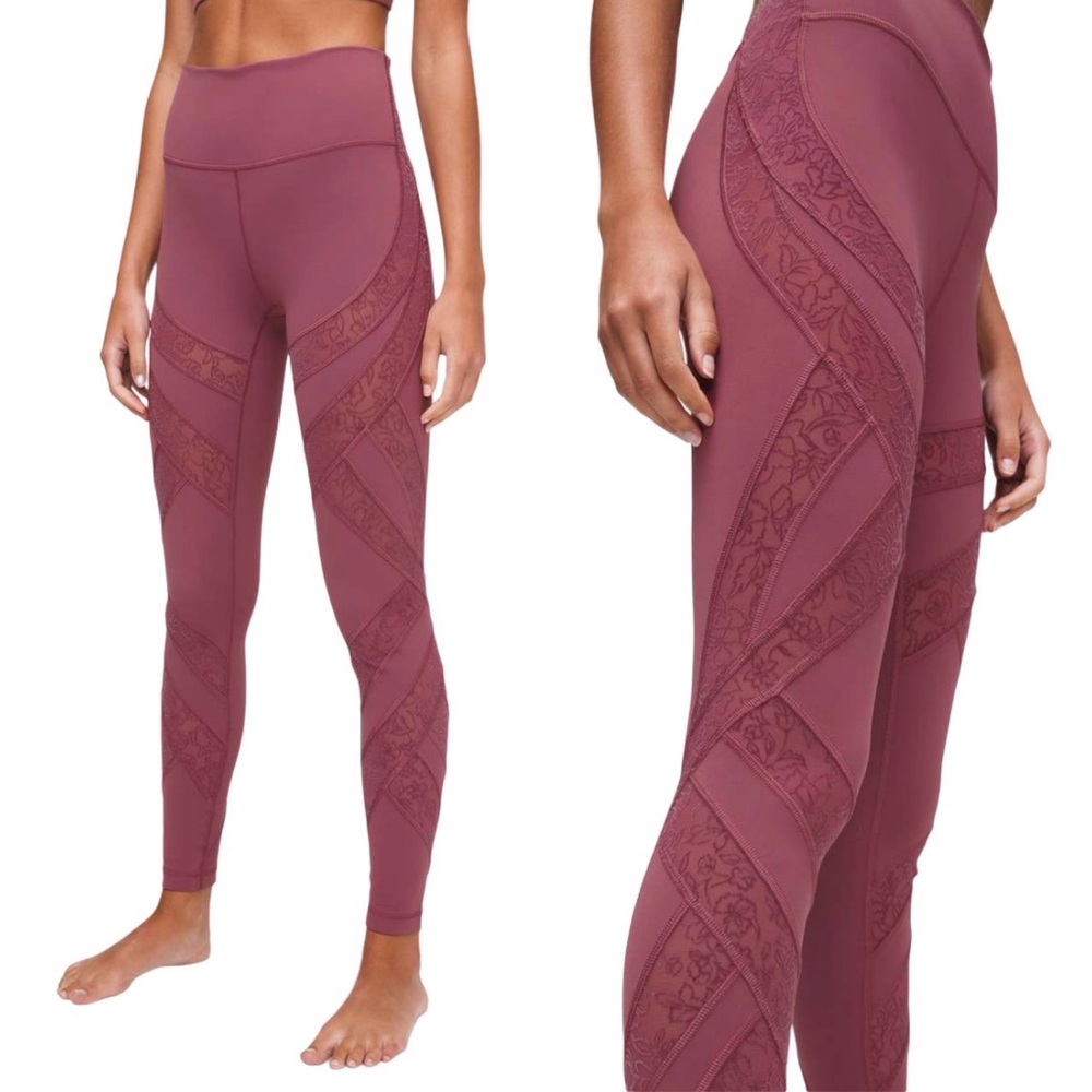 Lululemon Wunder Under High-Rise Tight Flocked 28" Plumful Floral Leggins Size 4